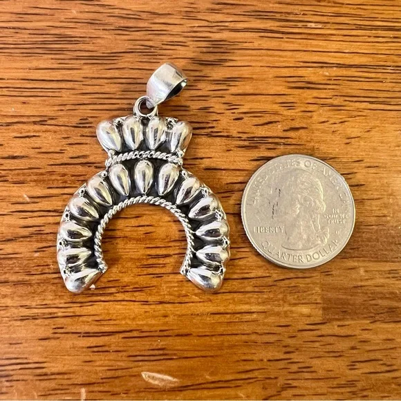 Sterling Silver Naja PendantSolid BackClassic Southwestern Design